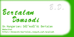 bertalan domsodi business card